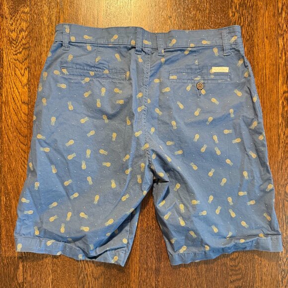 Lee Pineapple Print Men's Shorts Blue Cotton Casual Summer - Picture 5 of 7